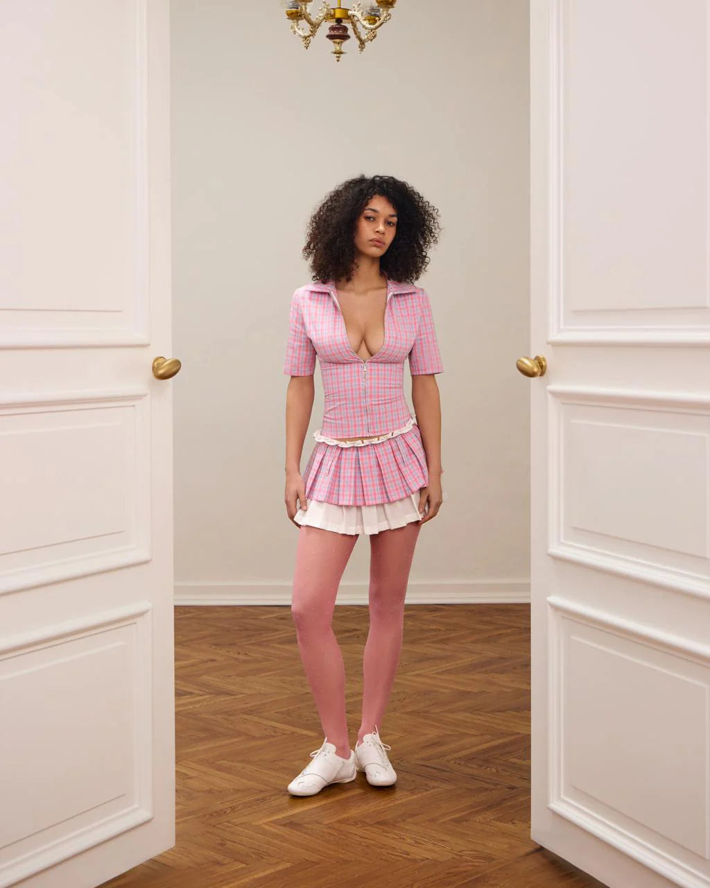 Pink Checked Polo