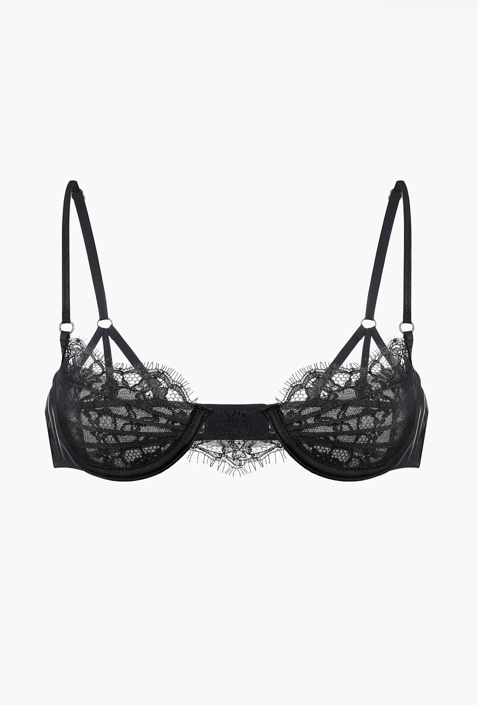 Obsession Lace and Mesh Balconette in Black