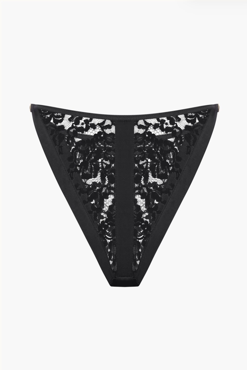 Pleasure Silk and Lace Tanga in Black