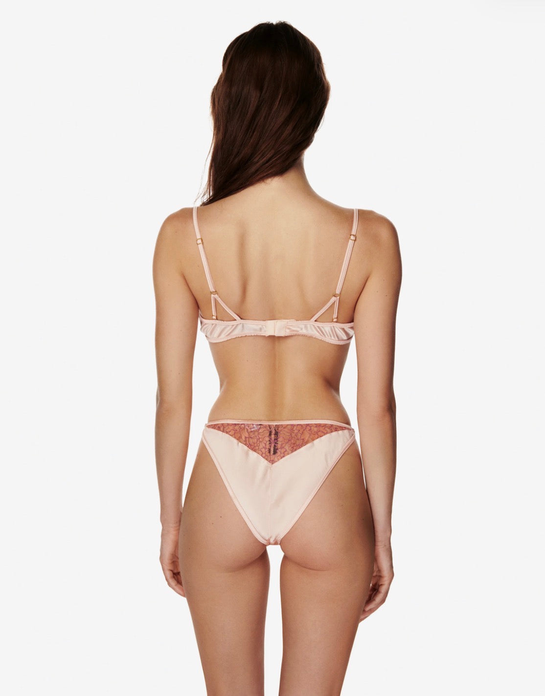 Passion Lace and Silk Balconette in Peach-Orange