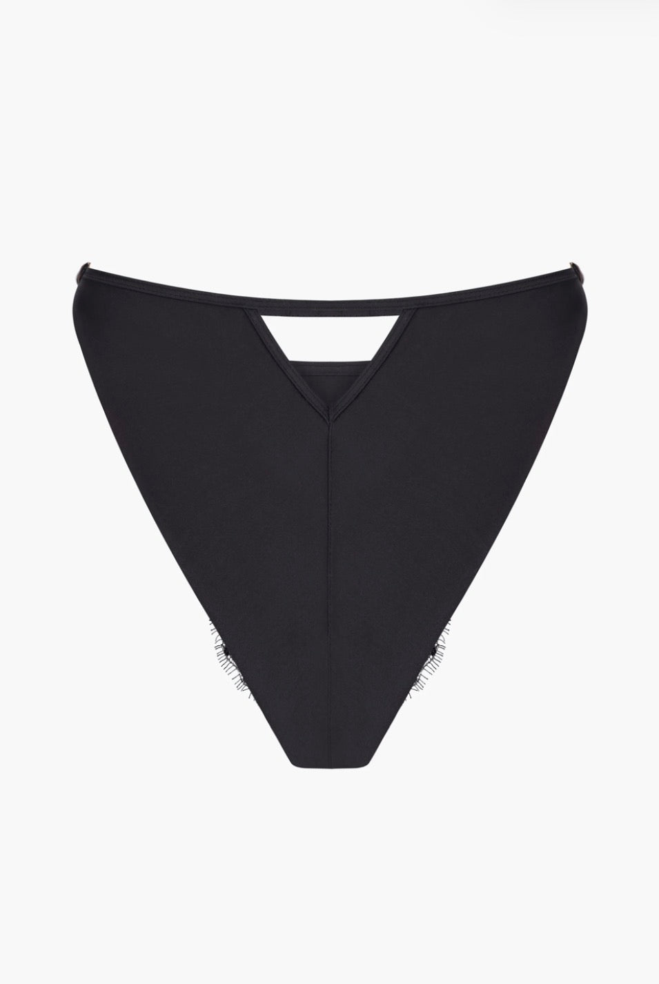 Obsession Silk and Lace Tanga in Black