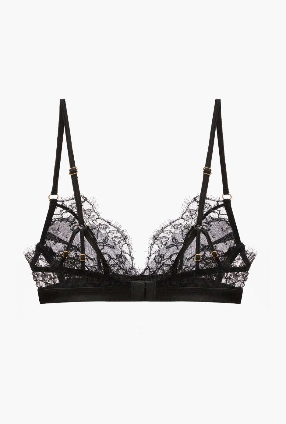 Obsession Lace, Mesh and Silk Triangle in Ivory