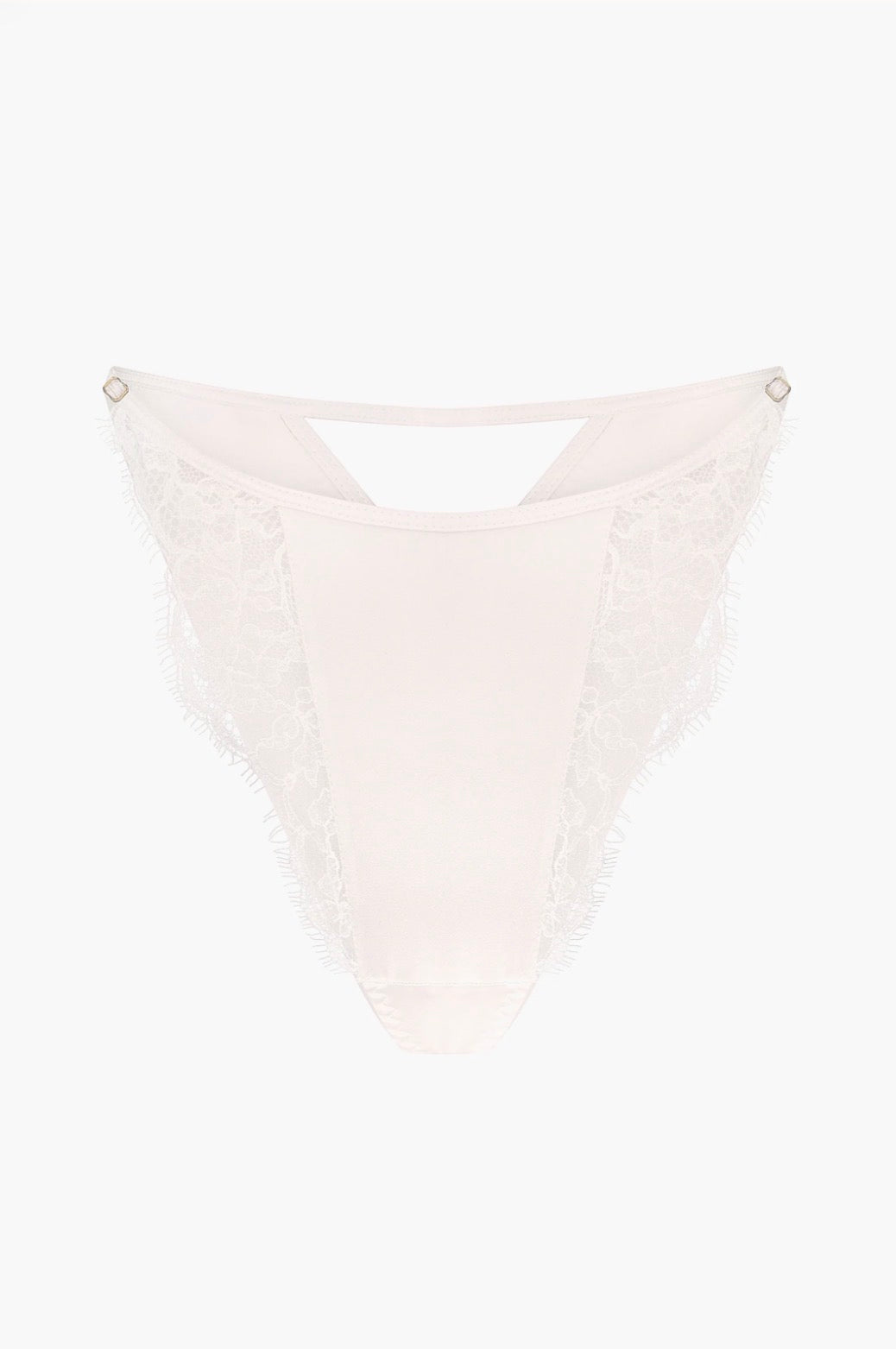 Obsession Silk and Lace Tanga in Ivory