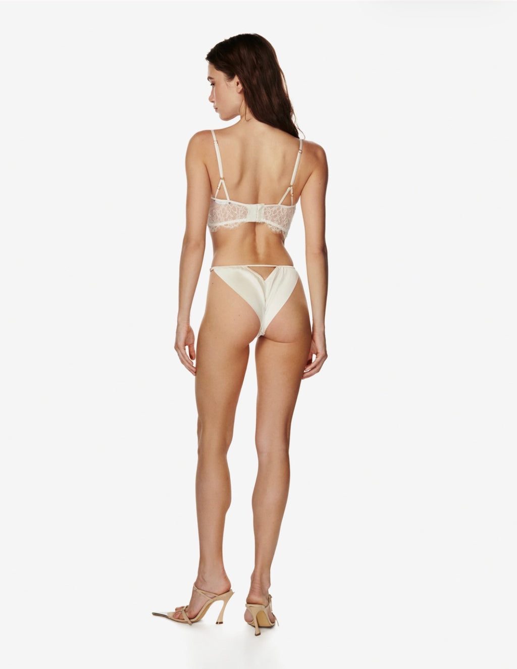 Obsession Lace and Mesh Bustier in Ivory