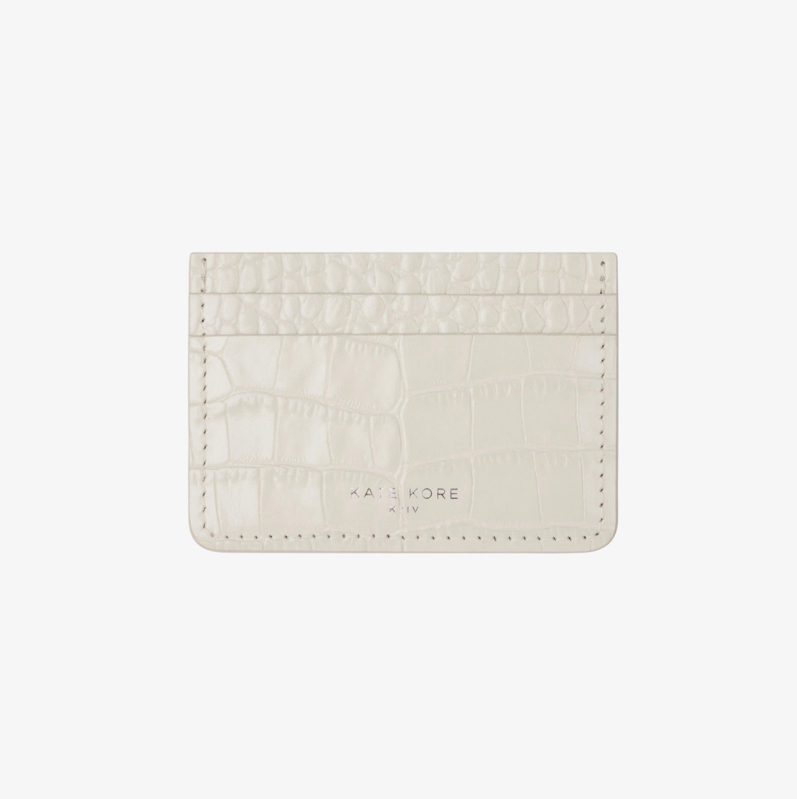 Card Holder Croco Ivory