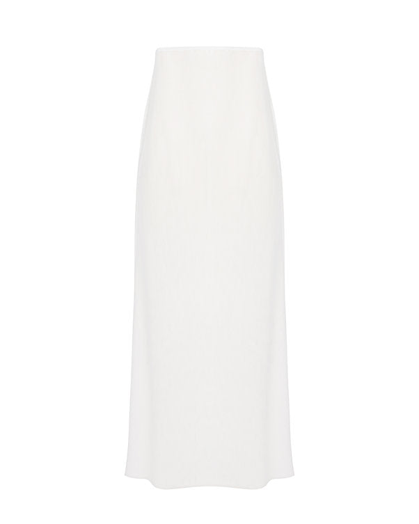 Blossom Flow White Maxi Skirt
