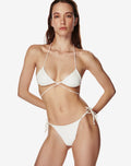 Croisette Ivory Bikini With Pink Gemstones