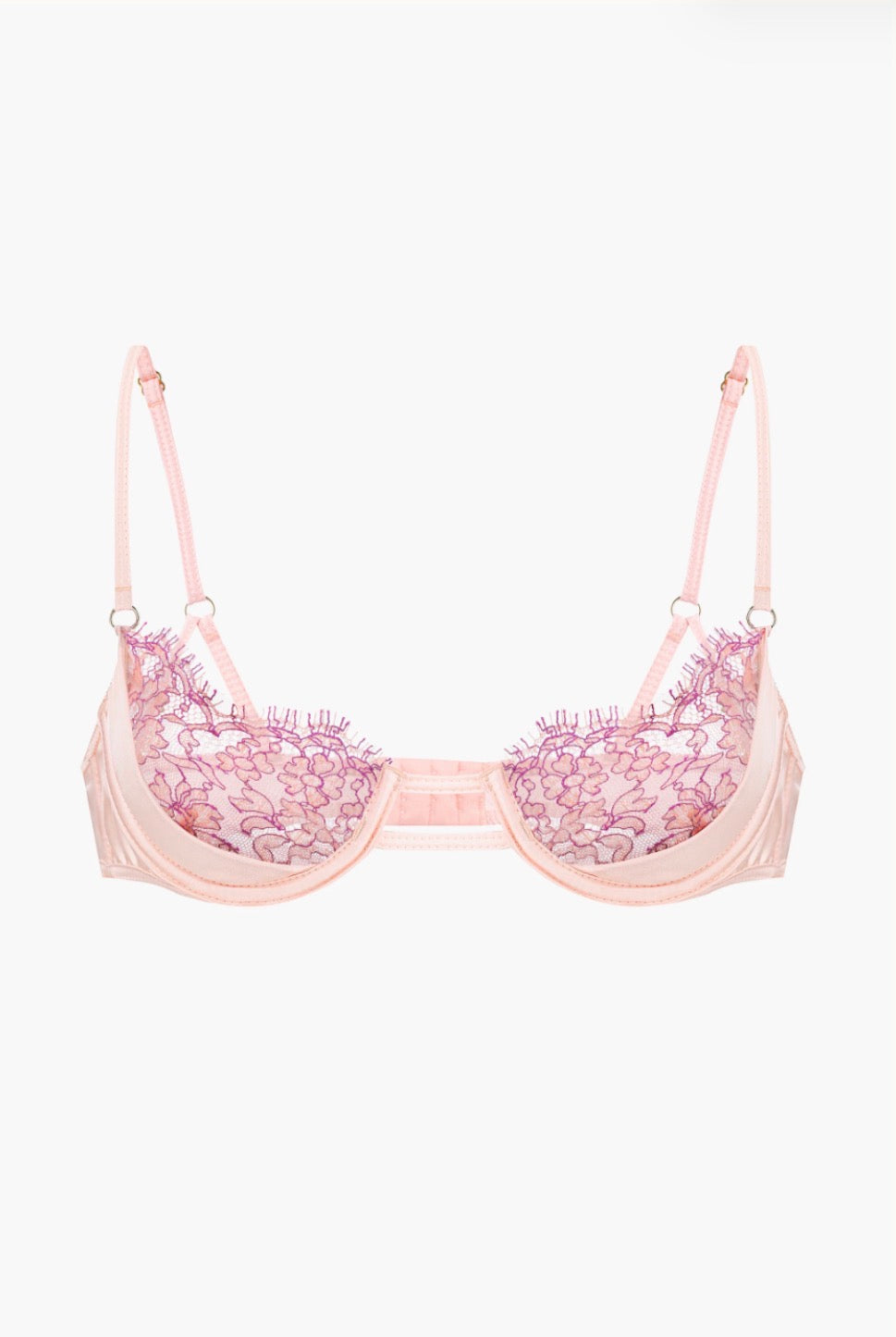 Passion Lace and Silk Balconette in Peach-Orange