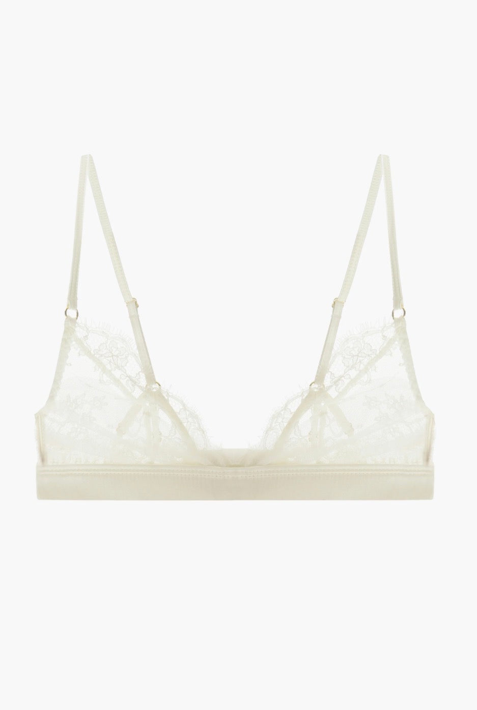 Obsession Lace, Mesh and Silk Triangle in Ivory