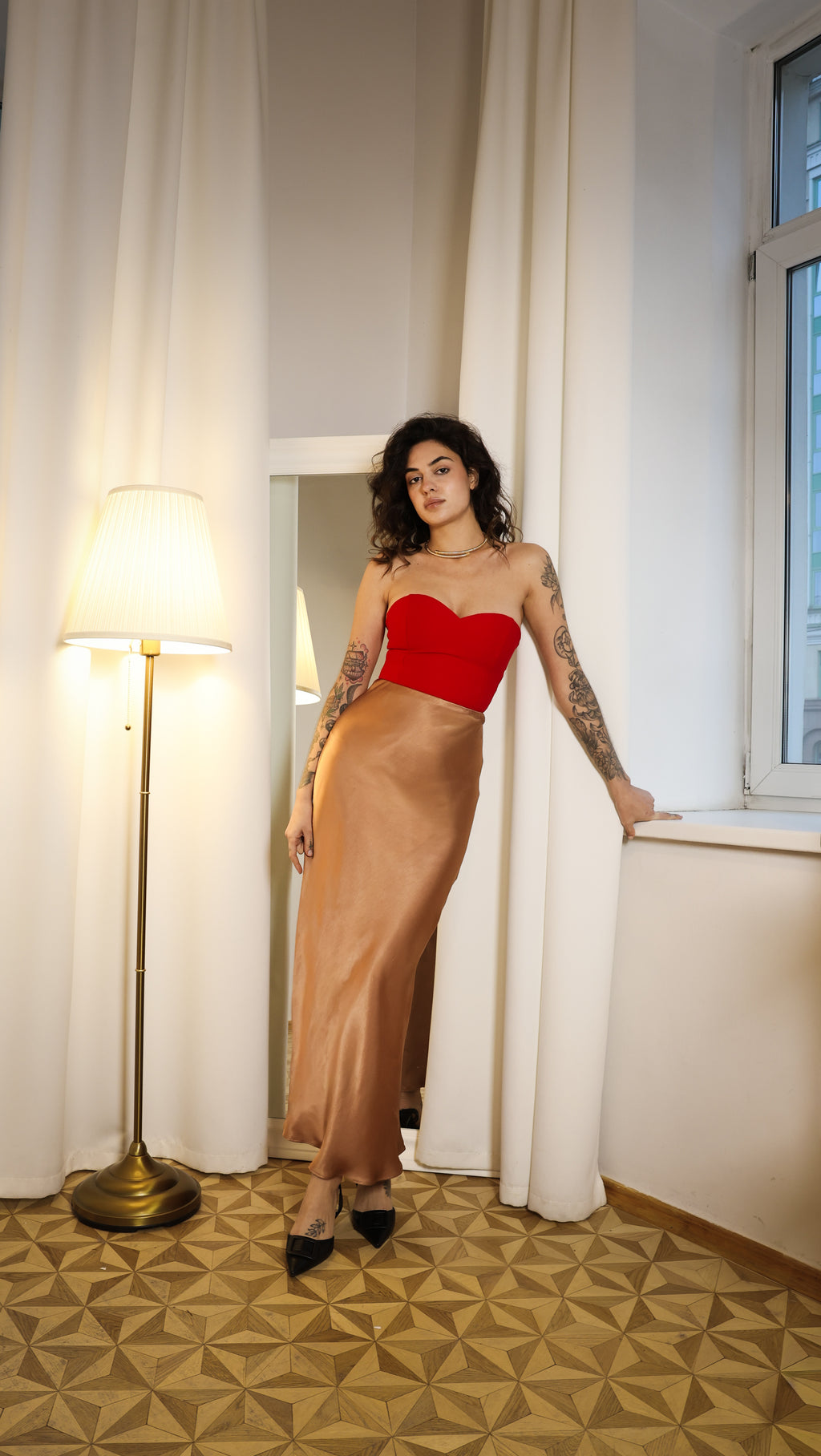 Maxi Viscose Skirt in Caramel