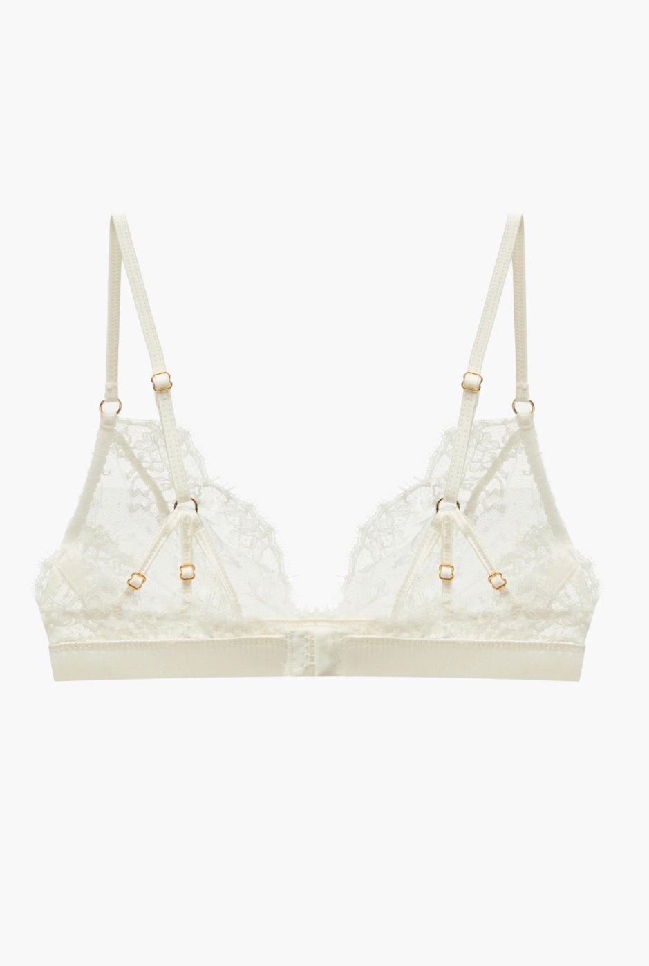 Obsession Lace, Mesh and Silk Triangle in Ivory