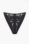 Pleasure Silk and Lace Tanga in Black