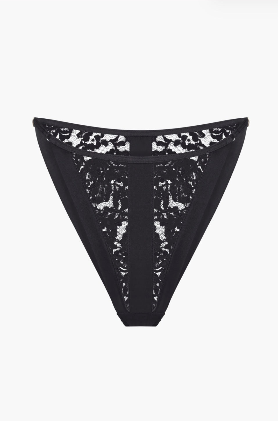 Pleasure Silk and Lace Tanga in Black