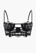 Obsession Lace and Mesh Bustier in Black