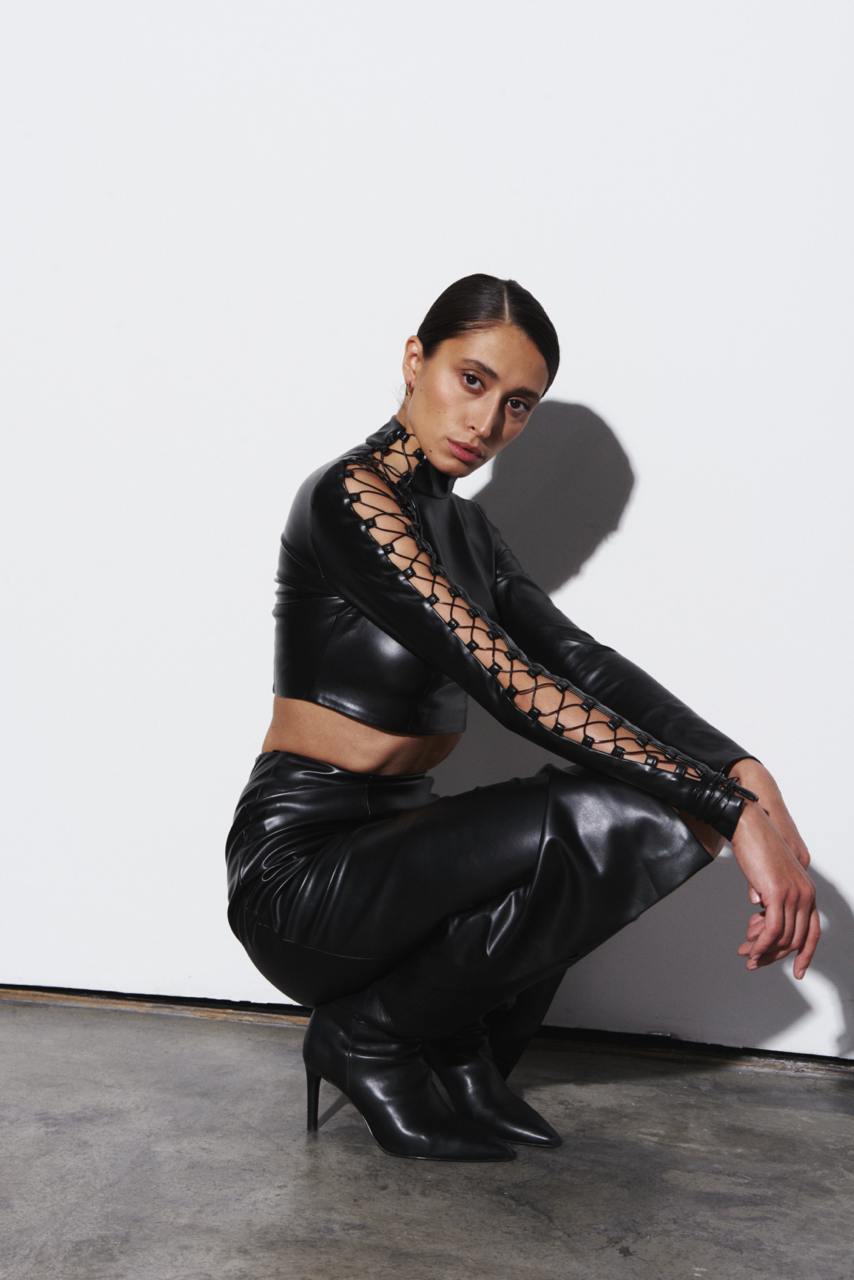 Eco Leather Midi Skirt