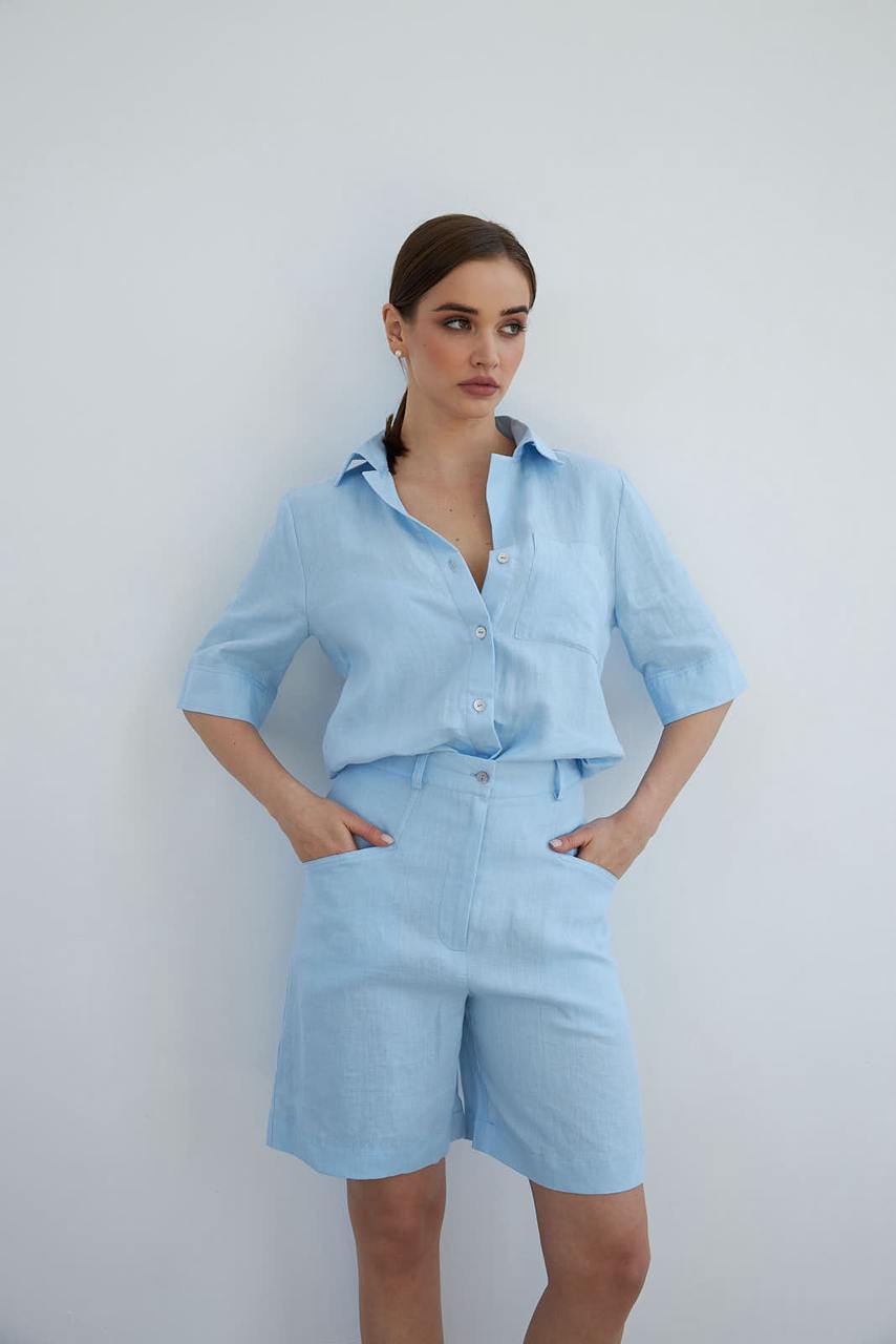 Blue Linen Suit