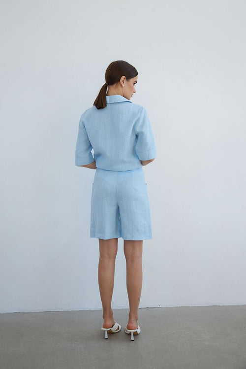 Blue Linen Suit