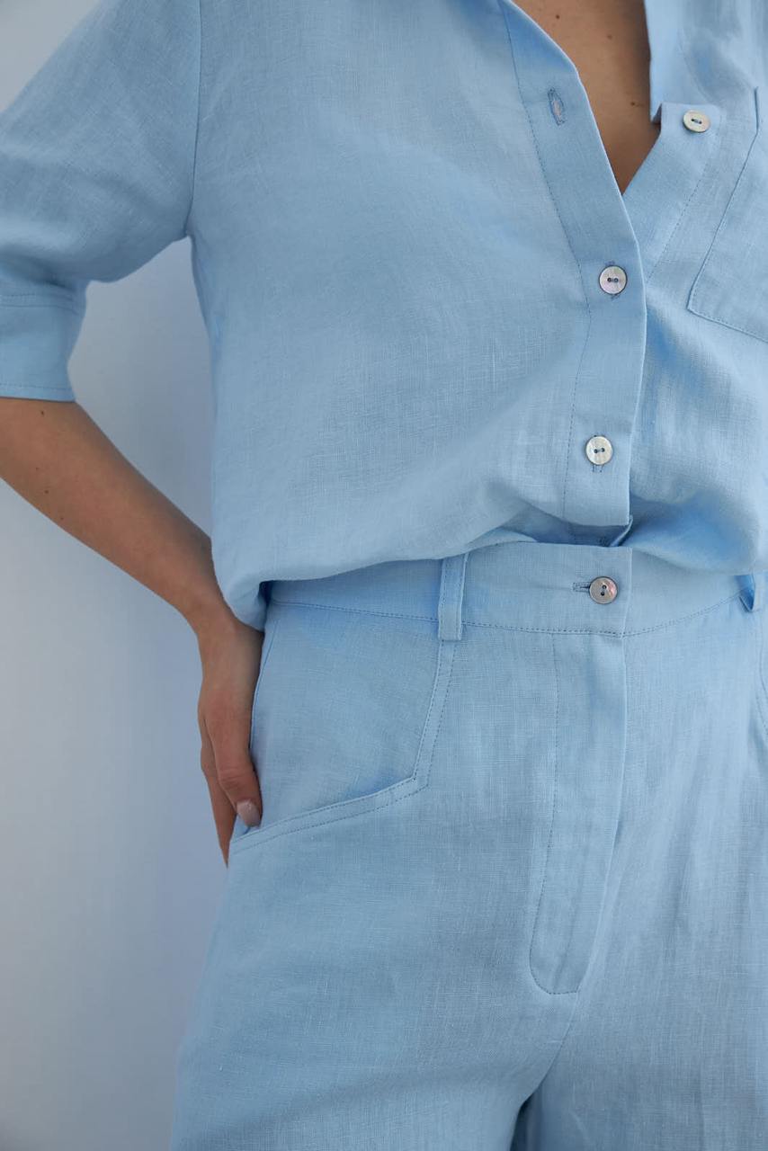 Blue Linen Suit
