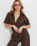 Chocolate Linen Suit