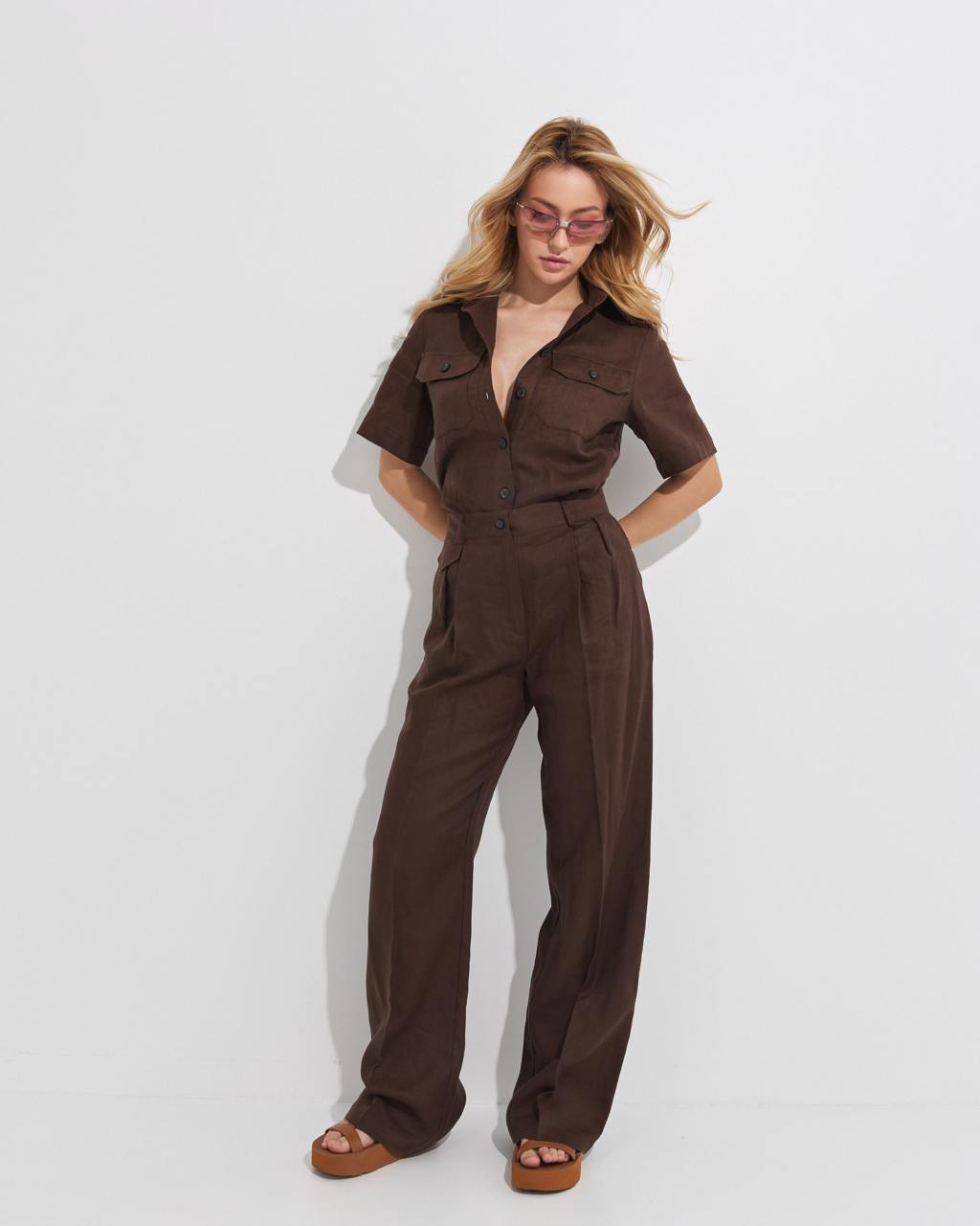 Chocolate Linen Suit