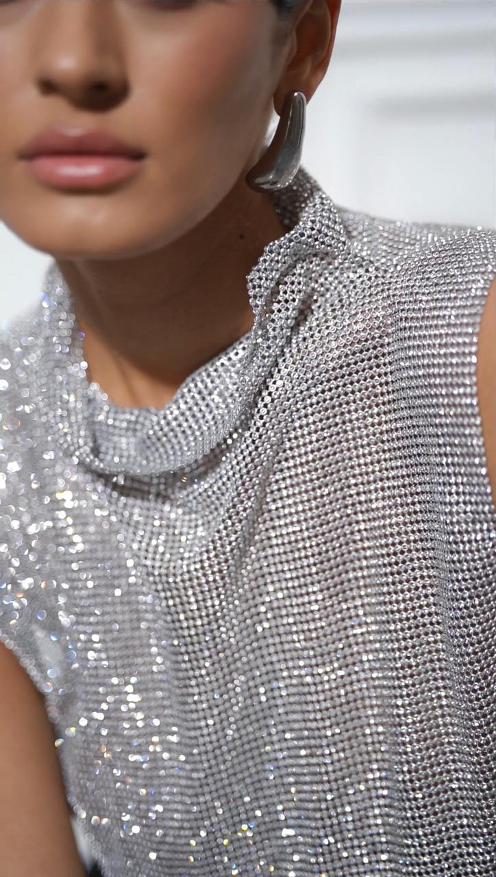 Crystal Cocktail Silver Top