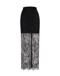 Aurora Lace Black Midi Skirt