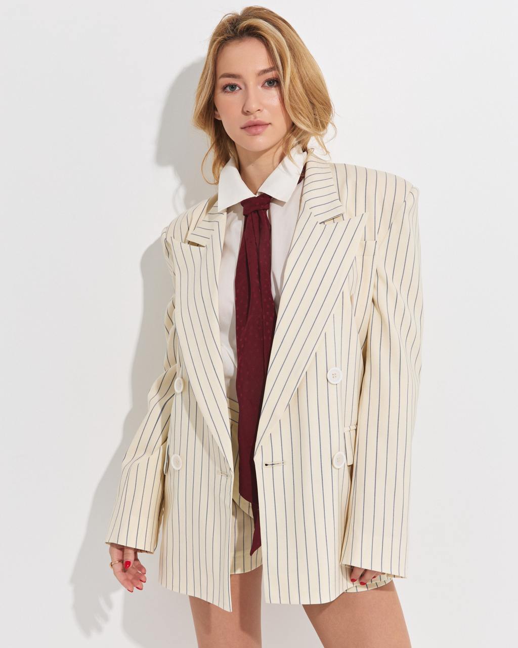 Striped Milk Suit