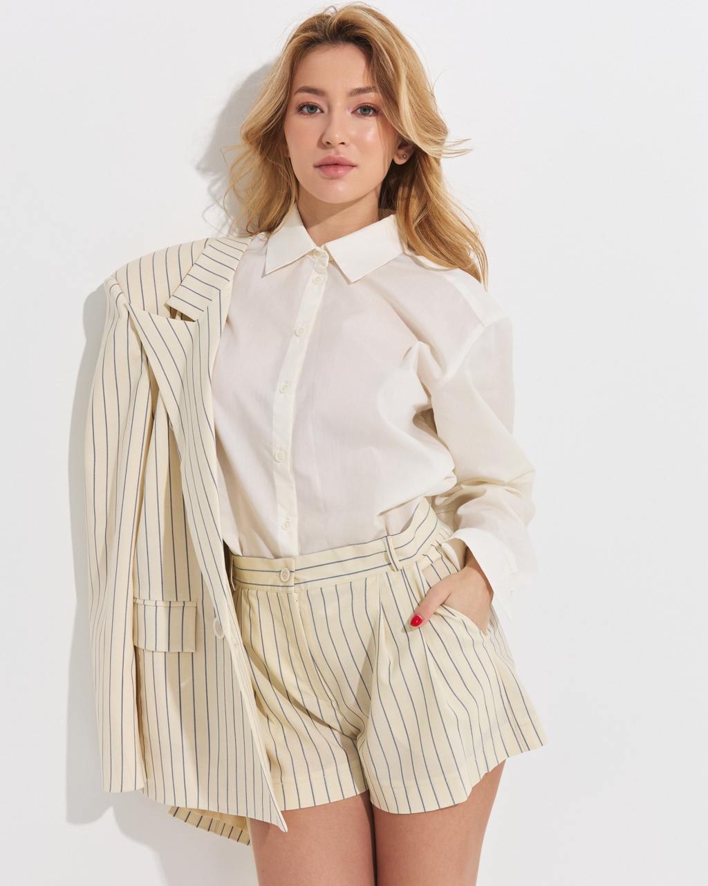 Striped Milk Suit