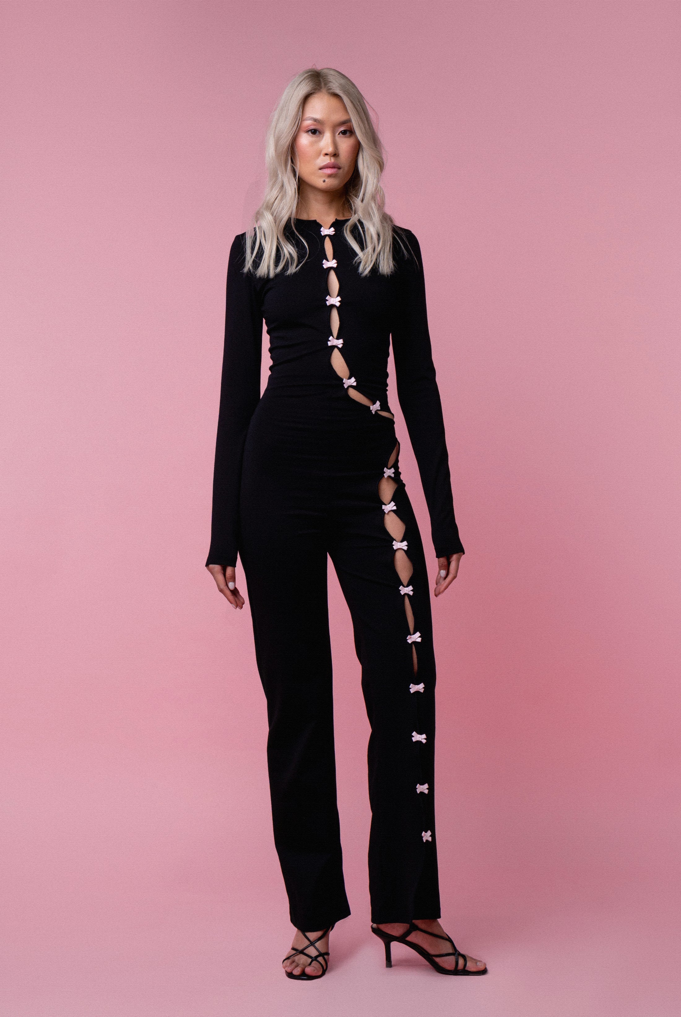 Black Jumpsuit with Bows