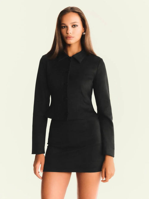 Black Suede Mini Skirt