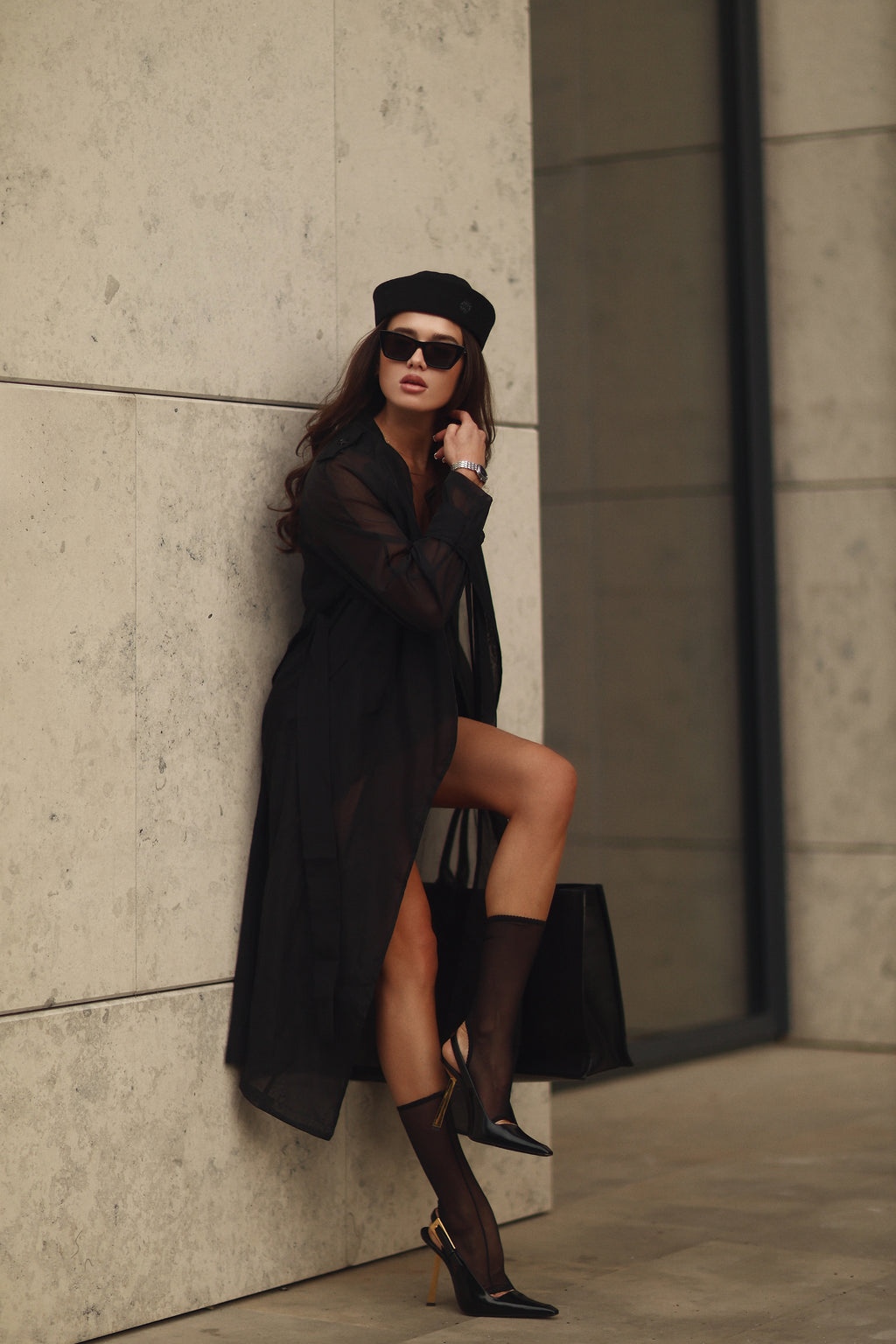 Adele Translucent Trench Coat