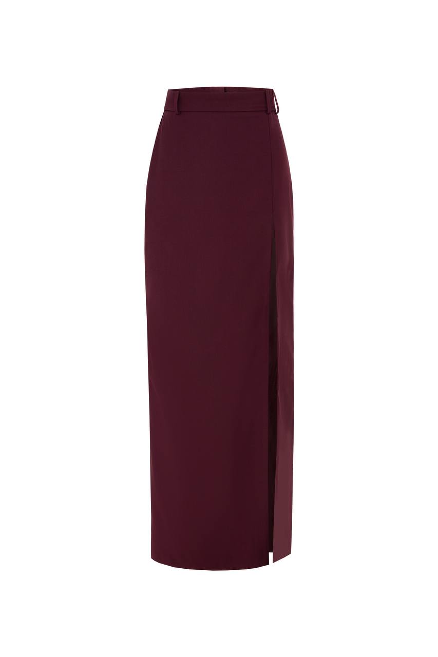 Judi Burgundy Maxi Skirt