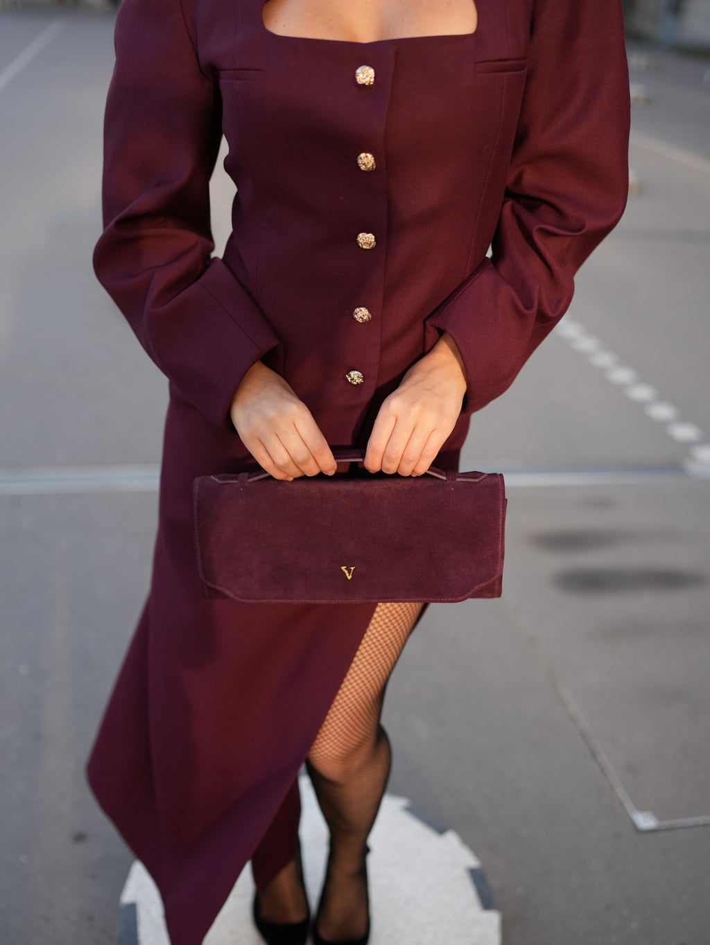 Judi Burgundy Maxi Skirt