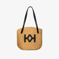 Logo Raffia Tote Natural