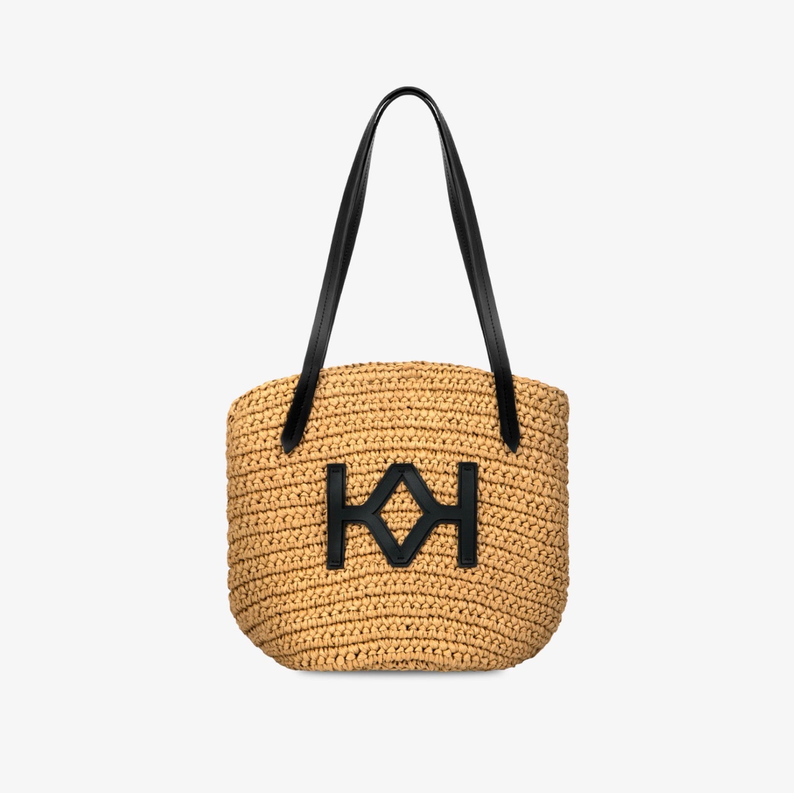 Logo Raffia Tote Natural