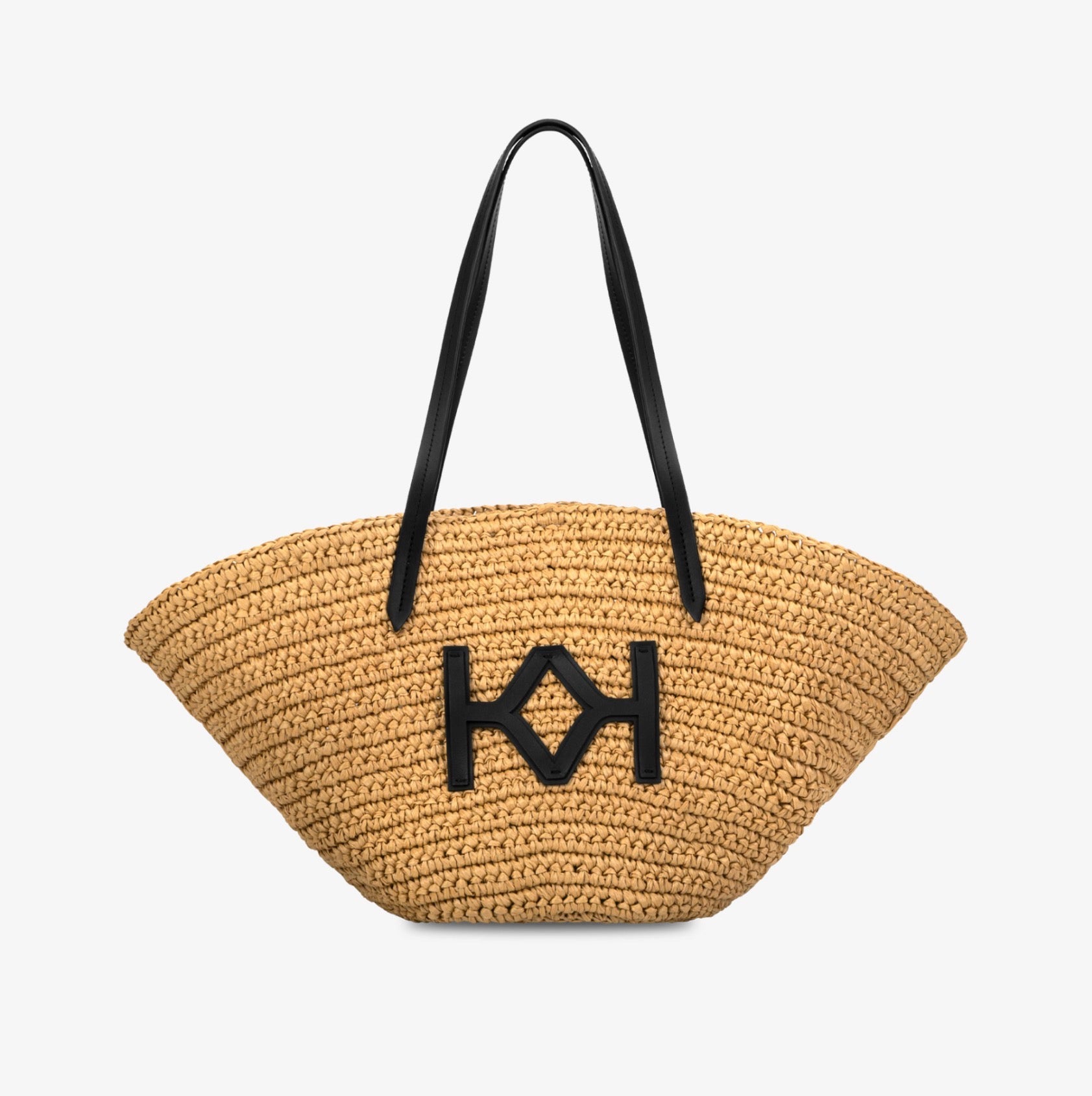 Logo Raffia Tote Natural