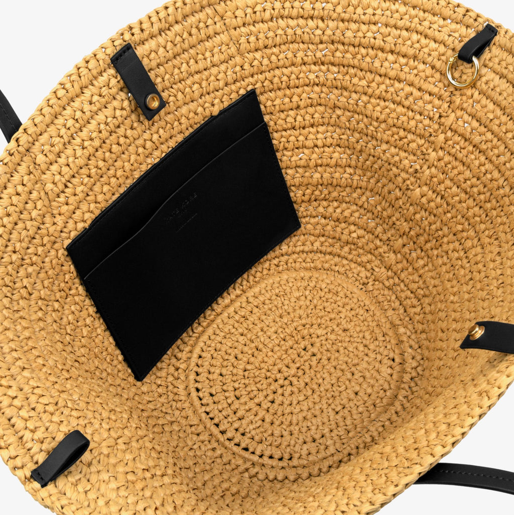 Logo Raffia Tote Natural