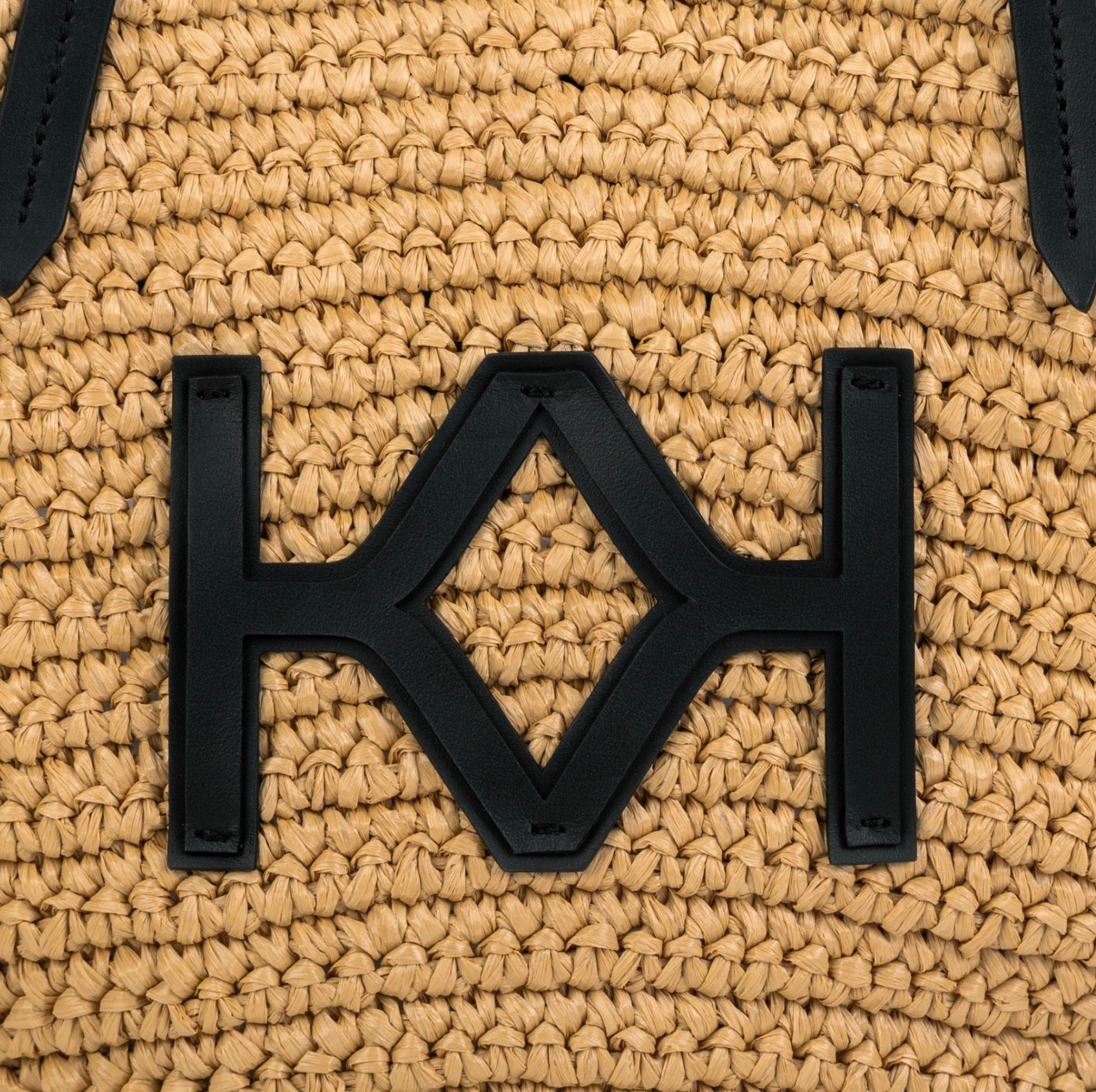 Logo Raffia Tote Natural
