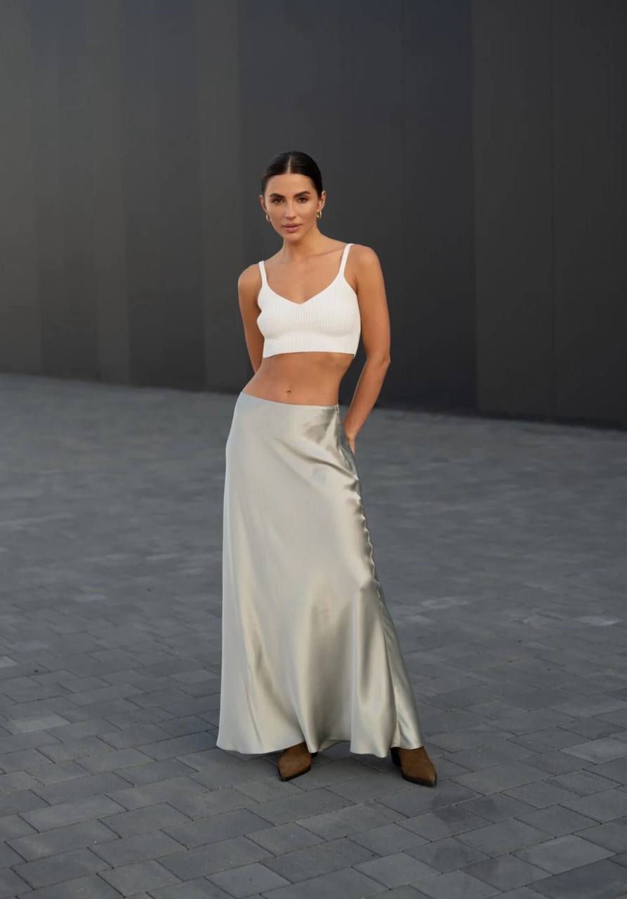 Maxi silk skirt
