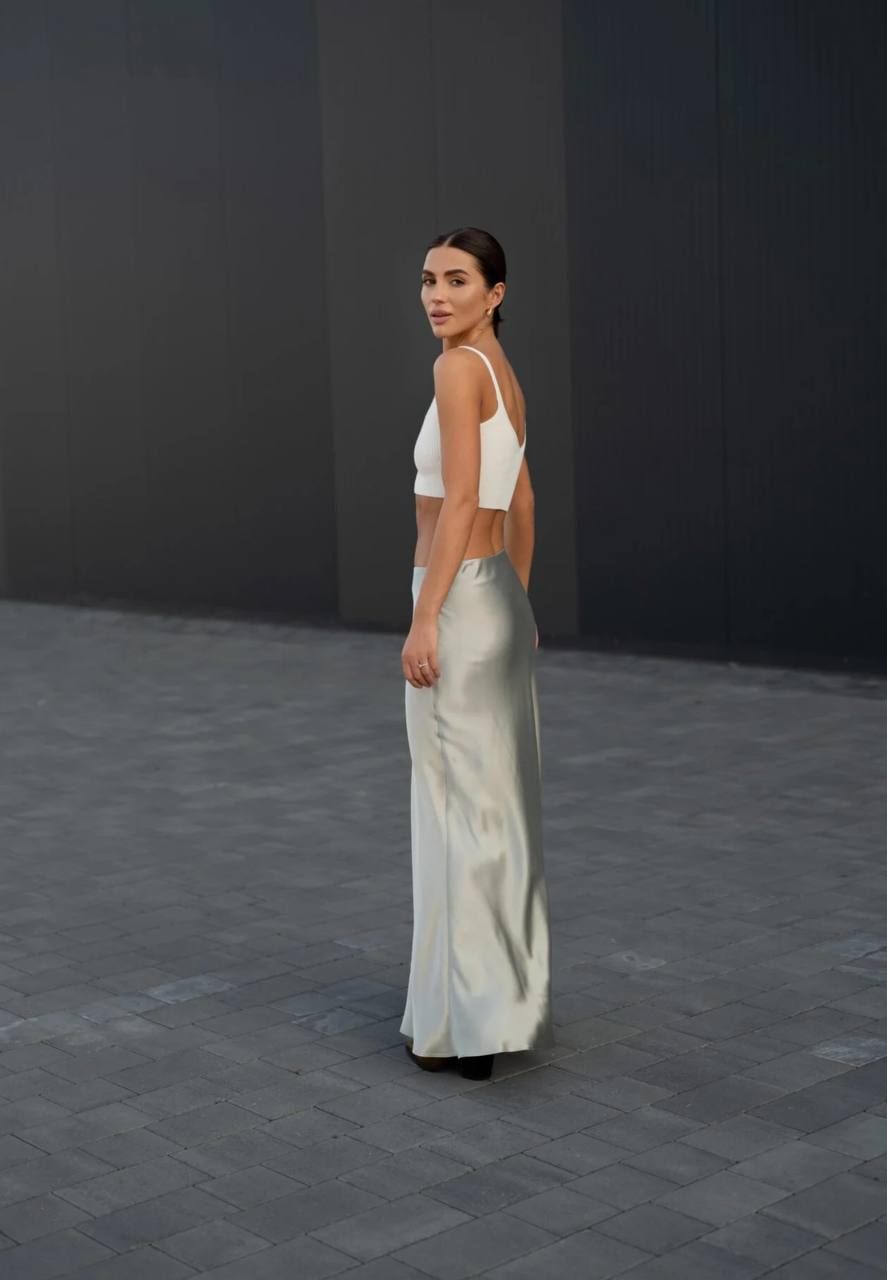 Maxi silk skirt